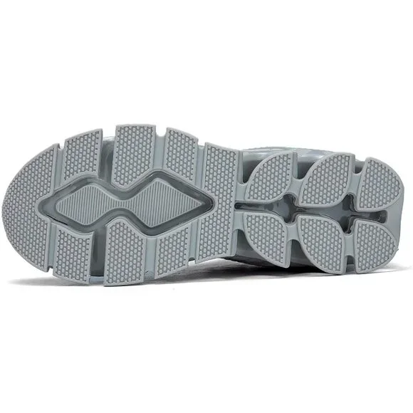 Women Gray Slip-On Walking Running Shoes Blade Sneakers Non-Slip Comfort Shoes - Picture 4 of 7
